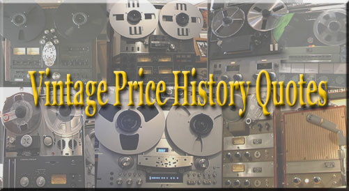 picture of multiple recorders with word Vintage Price History Data