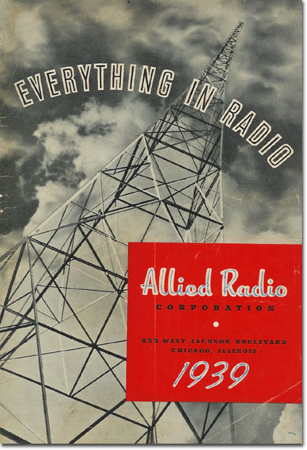 picture of the cover of the 1939 Allied Radio catalog