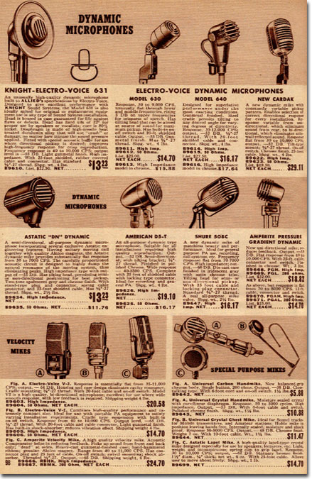 picture of mikes for sale in 1941 Allied catalog
