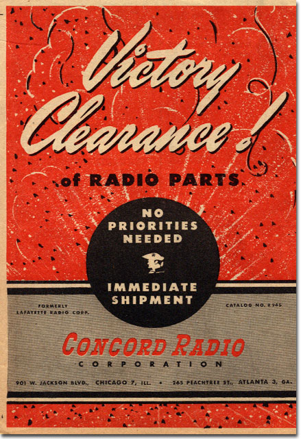 picture of cover of 1945 Concord Radio catalog