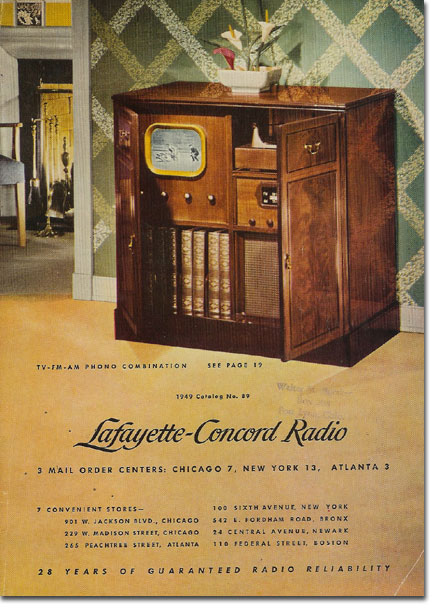 picture of the 1949 Lafayette Radio catalog cover