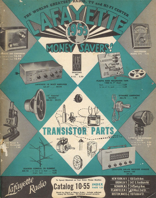 picture of 1955 Lafayette Radio catalog in Phantom's reel to reel recorder collection