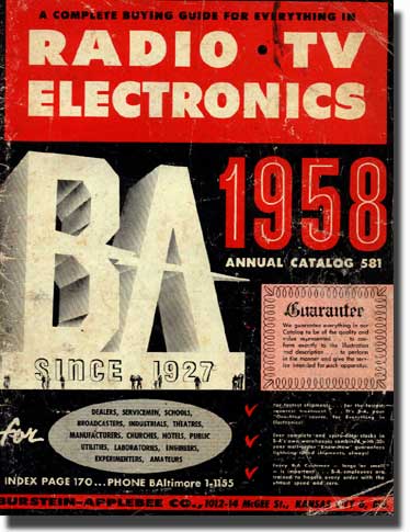 picture of the cover of the 1958 Burstein Applebee Radio catalog cover