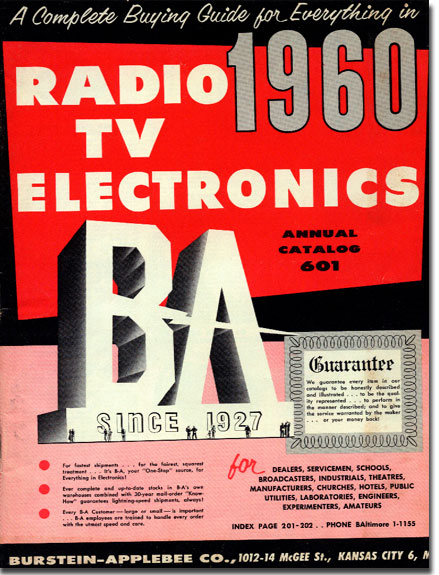 picture of cover of 1960 Burstein Applebee Radio catalog