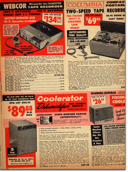 picture of recorders in the 1961 Burstein Applebee catalog