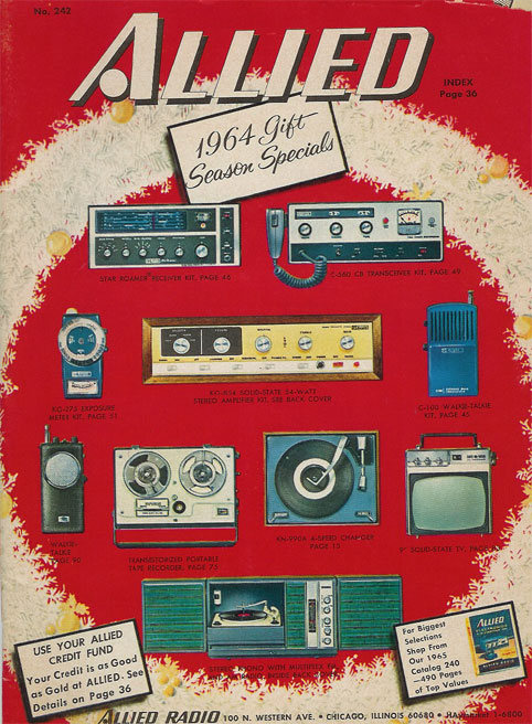 picture of the cover of the 1964 Allied Radio Holiday catalog