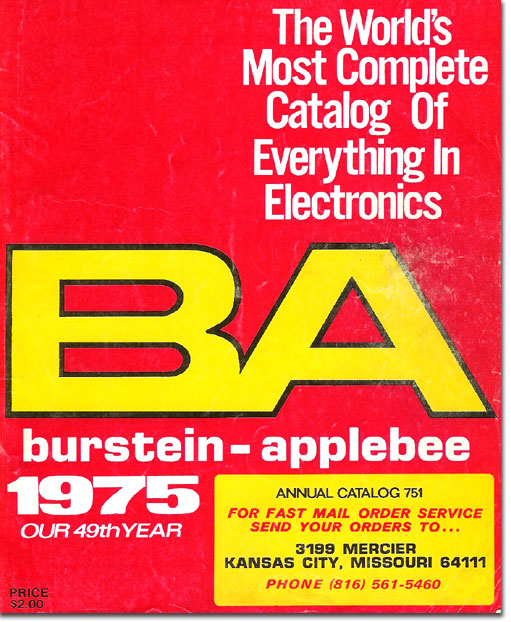 picture of cover of 1975 Burstein Applebee Radio catalog