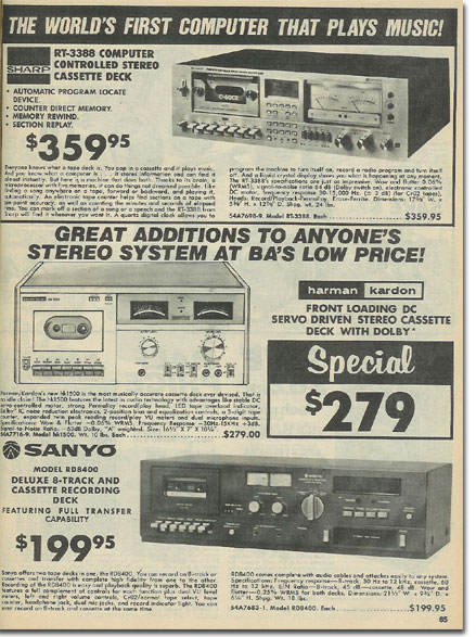picture of cassette recorders in 1979 BA catalog
