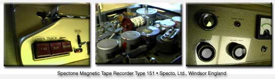 multiple pictures of Spectone showing inside and outside of recorder