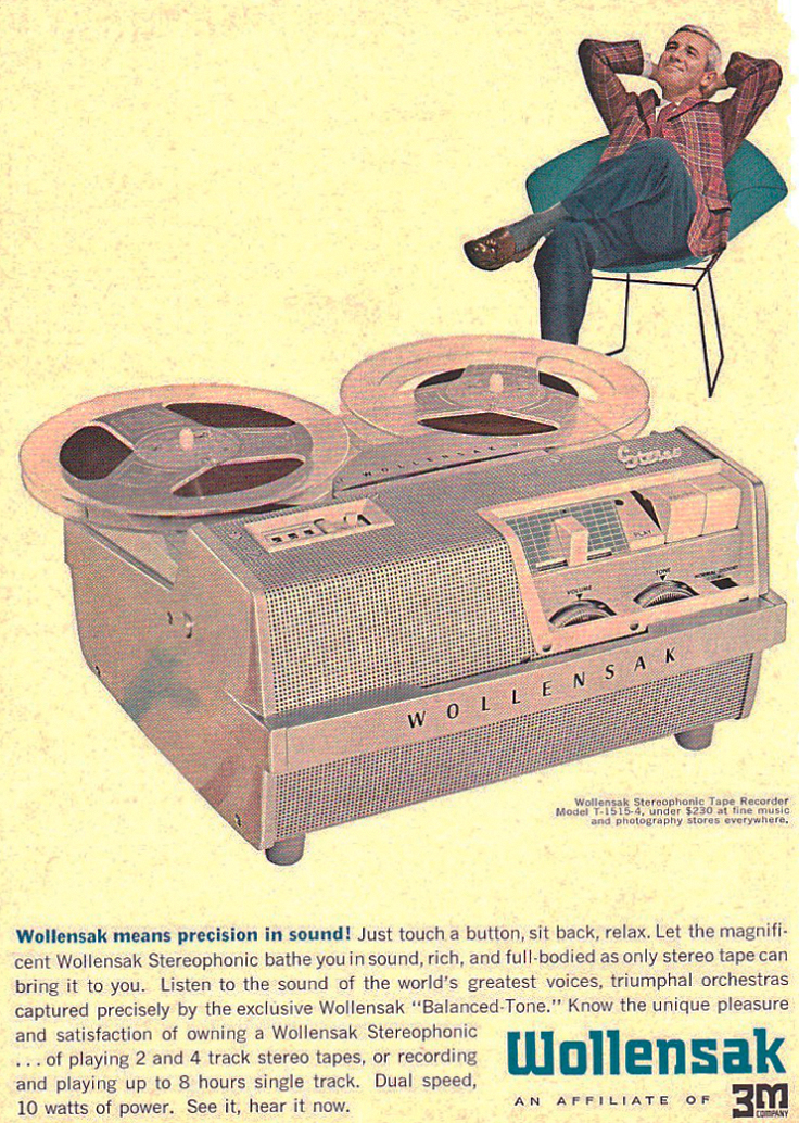 1958 Wollensak 1515 reel to reel tape recorder ad in PPI's reel to reel tape recorder collection