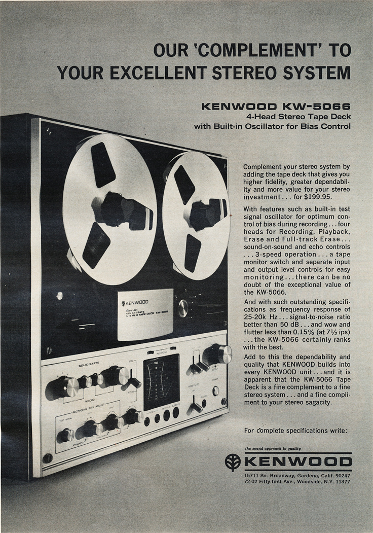 1971 ad for the Kenwood KW-6044 reel to reel tape recorder 