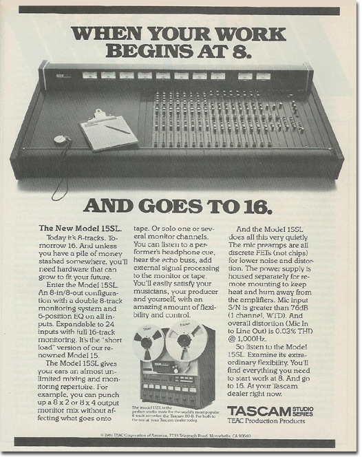 picture of Tascam 15SL ad 