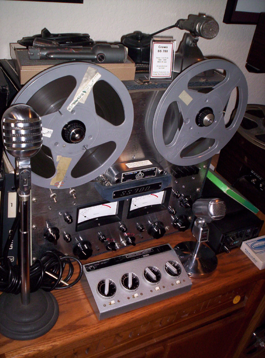 picture of Nagra microphone mixer and Crown tape recorder in Phantom's vintage reel tape recorder collection