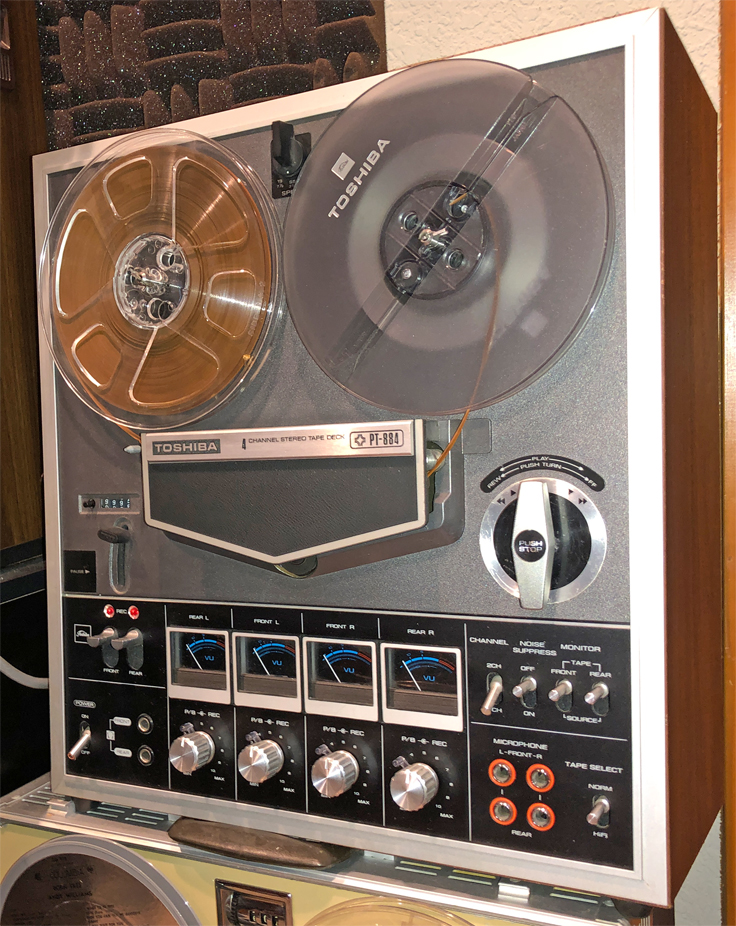 Toshiba PT-884 4 channel reel tape recorder Needs Work.
