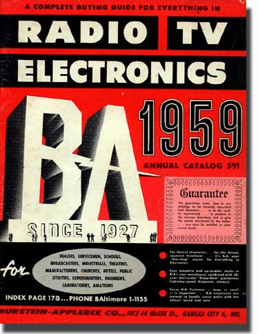 picture of the cover of the 1959 Burstein Applebee Radio catalog cover