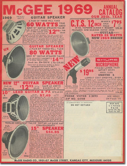 picture of cover of the 1969 McGee Radio Catalog