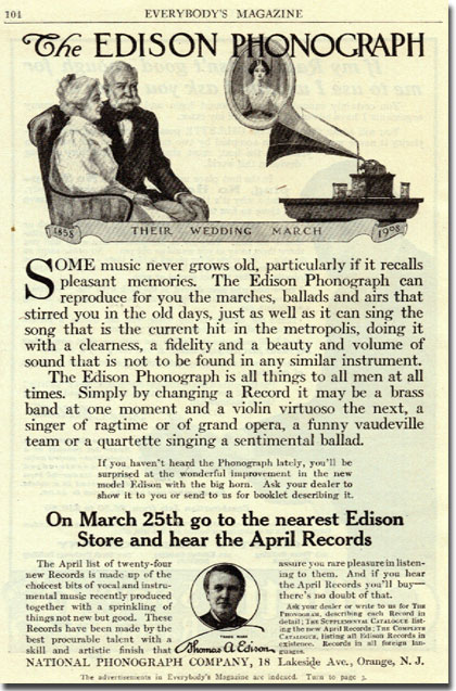 picture of 1908 Edison Cylinder Ad