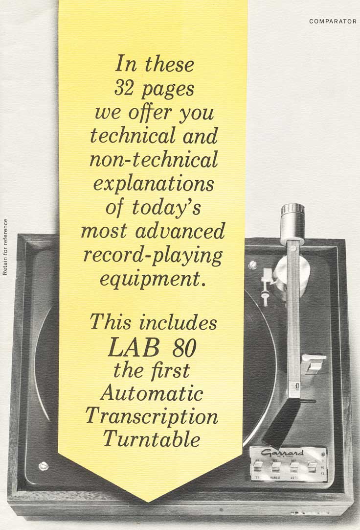1965 Garrard Lab 80 turntable brochure in Reel2ReelTexas.com's vintage recording collection
