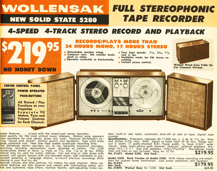 Wollensak 1580 reel tape recorder